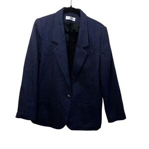 Jack winter 100% wool made in USA blue purple tweed blazer jacket 14